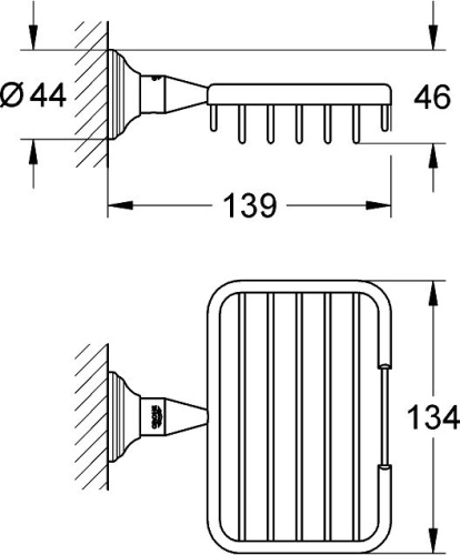 Мыльница Grohe Essentials Authentic 40659EN1 никель фото 2 Мыльница Grohe Essentials Authentic 40659EN1 никель фото 2