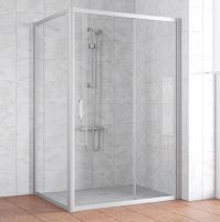 Душевой уголок Vegas Glass ZP+ZPV 130*100 07 02 профиль матовый хром, стекло шиншилла