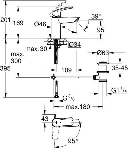 11 423 руб. Смеситель Grohe Eurosmart 32926003 для раковины фото 6 Смеситель Grohe Eurosmart 32926003 для раковины фото 6