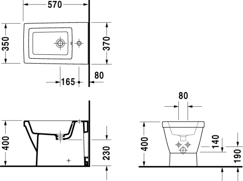 Биде напольное Duravit 2ND Floor 0136100000 фото 6