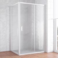 Душевой уголок Vegas Glass ZP+ZPV 130*90 01 02 профиль белый, стекло шиншилла