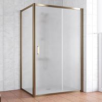 Душевой уголок Vegas Glass ZP+ZPV 140*70 05 10 профиль бронза, стекло сатин