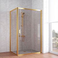 Душевой уголок Vegas Glass ZP+ZPV 120*70 09 05 профиль золото, стекло бронза