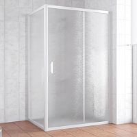 Душевой уголок Vegas Glass ZP+ZPV 140*70 01 02 профиль белый, стекло шиншилла
