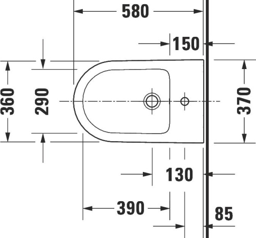 Биде напольное Duravit D-Neo 2295100000 фото 5