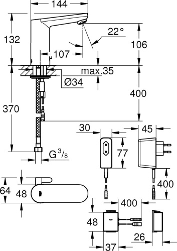 57 670 руб. Смеситель Grohe Eurosmart Cosmopolitan E 36325001 для раковины фото 4 Смеситель Grohe Eurosmart Cosmopolitan E 36325001 для раковины фото 4