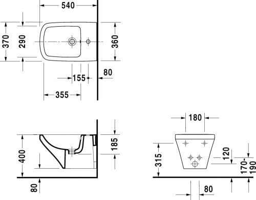 Биде подвесное Duravit DuraStyle 228215 фото 3