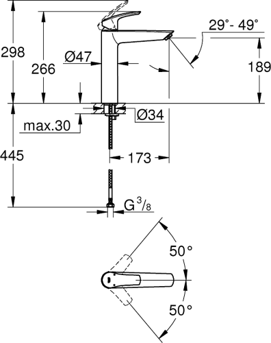 25 360 руб. Смеситель Grohe Eurosmart 23971003 для раковины фото 2 Смеситель Grohe Eurosmart 23971003 для раковины фото 2