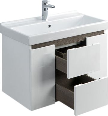 Мебель для ванной AQUATON Рене 80 белый, грецкий орех фото 2 Мебель для ванной AQUATON Рене 80 белый, грецкий орех фото 2