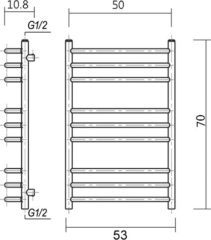 17 640 руб. Полотенцесушитель водяной Domoterm Лаура П9 50x70, хром фото 4 Полотенцесушитель водяной Domoterm Лаура П9 50x70, хром фото 4