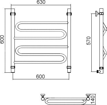 10 049 руб. Полотенцесушитель водяной Aquanerzh Зигзаг 60х60 Полотенцесушитель водяной Aquanerzh Зигзаг 60х60