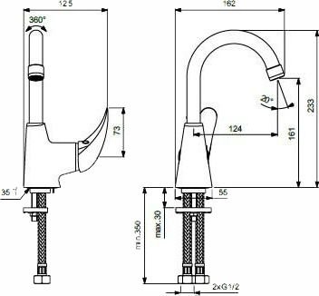 4 790 руб. Смеситель Vidima Орион BA364AA для раковины фото 2 Смеситель Vidima Орион BA364AA для раковины фото 2