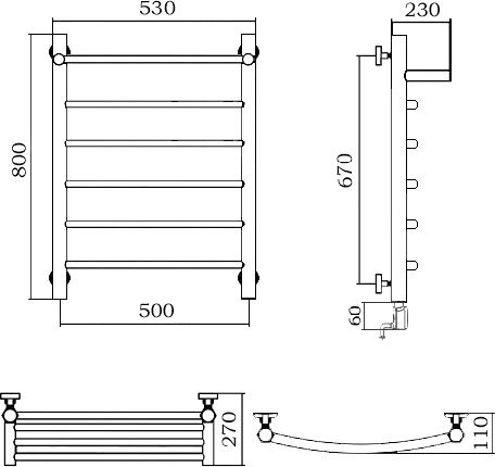 20 367 руб. Полотенцесушитель электрический Aquanerzh Дуга с полкой L 80x50 фото 2 Полотенцесушитель электрический Aquanerzh Дуга с полкой L 80x50 фото 2