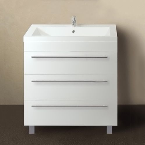 Мебель для ванной 1MarKa Соната 75Н с 3 ящиками, белый глянец Мебель для ванной 1MarKa Соната 75Н с 3 ящиками, белый глянец