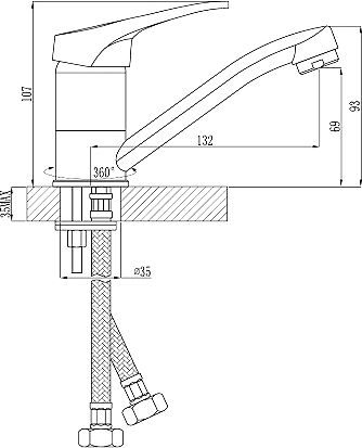 2 990 руб. Смеситель Rossinka B B35-22 для кухонной мойки фото 2 Смеситель Rossinka B B35-22 для кухонной мойки фото 2