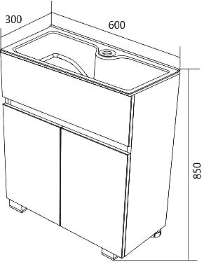 Мебель для ванной 1MarKa Mira 60H белый глянец фото 7 Мебель для ванной 1MarKa Mira 60H белый глянец фото 7