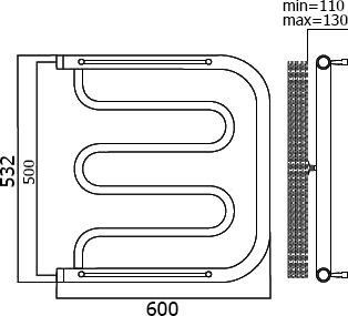 7 420 руб. Полотенцесушитель водяной Terminus Фокстрот 500*600 фото 5 Полотенцесушитель водяной Terminus Фокстрот 500*600 фото 5
