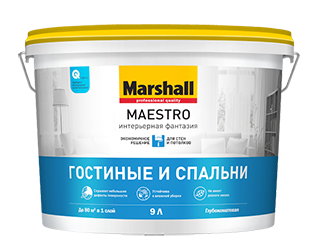 Краска Marshall Maestro акриловая, Интерьерная, для стен и потолков ,Фантазия Краска Marshall Maestro акриловая, Интерьерная, для стен и потолков ,Фантазия