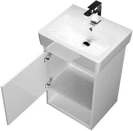 Мебель для ванной 1MarKa Tera 60Н напольная, белый глянец фото 2 Мебель для ванной 1MarKa Tera 60Н напольная, белый глянец фото 2