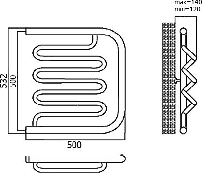 8 090 руб. Полотенцесушитель водяной Terminus Фокстрот Лиана 500*500 фото 5 Полотенцесушитель водяной Terminus Фокстрот Лиана 500*500 фото 5