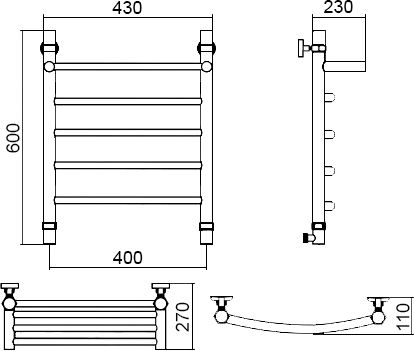 11 088 руб. Полотенцесушитель водяной Aquanerzh Дуга с полкой 60х40 фото 2 Полотенцесушитель водяной Aquanerzh Дуга с полкой 60х40 фото 2