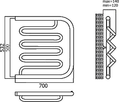 10 920 руб. Полотенцесушитель водяной Terminus Фокстрот Лиана 500*700 фото 5 Полотенцесушитель водяной Terminus Фокстрот Лиана 500*700 фото 5