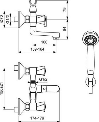 8 540 руб. Смеситель Vidima Лайф BA361AA для ванны с душем фото 2 Смеситель Vidima Лайф BA361AA для ванны с душем фото 2