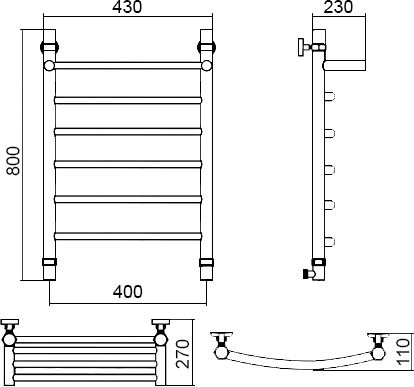 12 705 руб. Полотенцесушитель водяной Aquanerzh Дуга с полкой 80х40 фото 3 Полотенцесушитель водяной Aquanerzh Дуга с полкой 80х40 фото 3