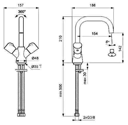 6 770 руб. Смеситель Vidima ВидимаНео BA332AA для раковины фото 2 Смеситель Vidima ВидимаНео BA332AA для раковины фото 2