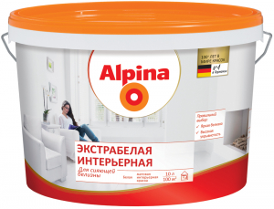 Краска Alpina Экстра белая акриловая, Интерьерная, матовая, для стен и потолков Краска Alpina Экстра белая акриловая, Интерьерная, матовая, для стен и потолков