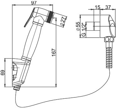 5 083 руб. Гигиенический душ Paini Aria 53CR174KIT фото 6 Гигиенический душ Paini Aria 53CR174KIT фото 6