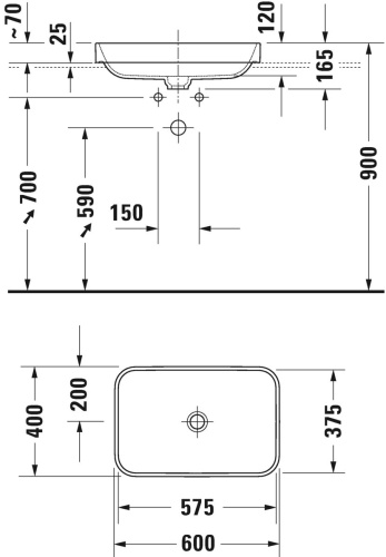 Раковина Duravit Happy D.2 Plus 2359606100 60 см фото 2