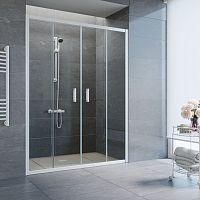 Душевая дверь в нишу Vegas Glass Z2P 160 01 01 профиль белый, стекло прозрачное
