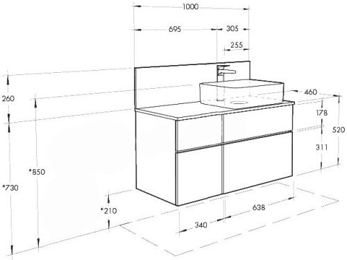 Мебель для ванной AQUATON Мишель 100 дуб эндгрейн фото 3