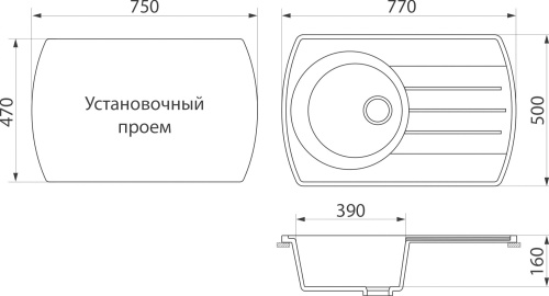 Мойка кухонная DIWO Коломна GWS-23 бежевая фото 2