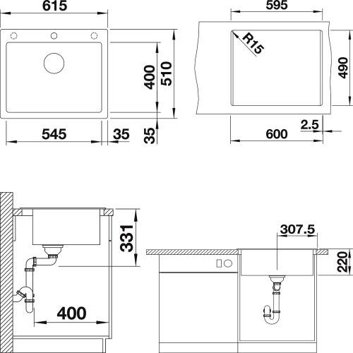 Мойка кухонная Blanco Pleon 6 стиль бетон фото 3