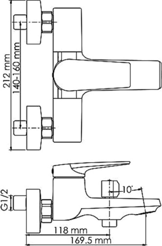 Смеситель Wasserkraft Wiese 8401 для ванны с душем фото 2