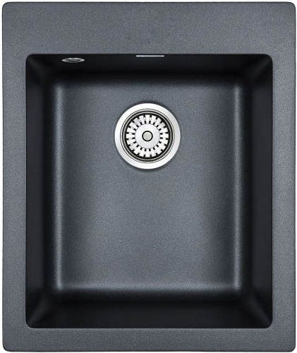 Комплект Paulmark Leer PM104249-BLM черный металлик + Смеситель Paulmark Logas Lo213021-418 для кухонной мойки, черный металлик