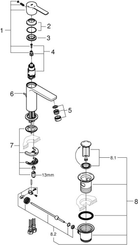 Смеситель Grohe Lineare New 23790001 для раковины фото 6