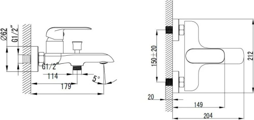 12 720 руб. Смеситель Bien Due BB01006402 для ванны с душем фото 2 Смеситель Bien Due BB01006402 для ванны с душем фото 2