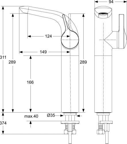 Смеситель Ideal Standard Melange A4266AA для раковины фото 3