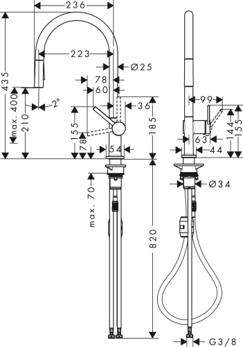 Смеситель Hansgrohe Talis M54 72801800 для кухонной мойки, сталь фото 4