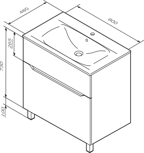 Мебель для ванной AM.PM Tender 80 напольная, белая фото 5