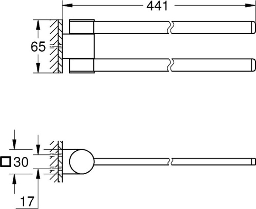 Полотенцедержатель Grohe Selection 41063A00 темный графит фото 3