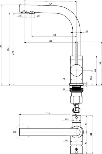 Смеситель Paulmark Es213011-QUCR для кухонной мойки фото 2