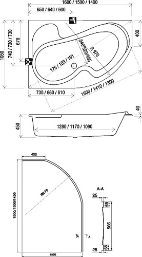 Акриловая ванна Ravak Rosa I 150x105 L с ножками фото 3 Акриловая ванна Ravak Rosa I 150x105 L с ножками фото 3