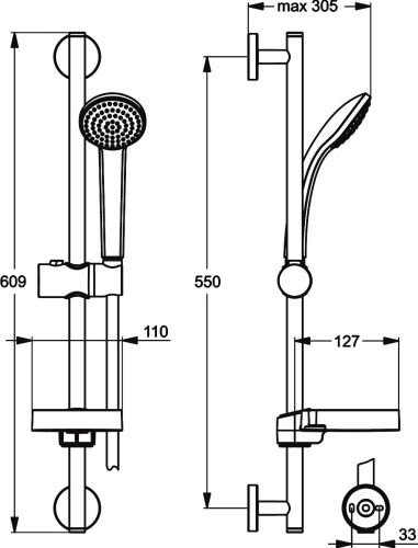 Душевой гарнитур Ideal Standard IdealRain B9501AA фото 4