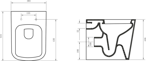 Унитаз приставной BelBagno Albano безободковый фото 5