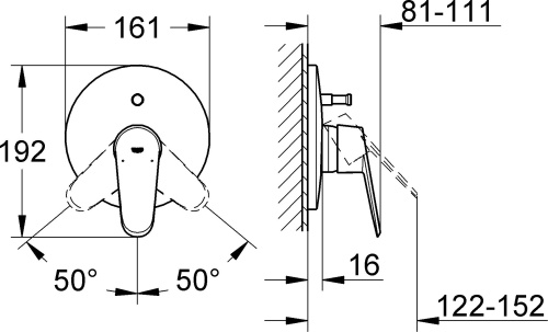 Смеситель Grohe Eurodisc Cosmopolitan 19548LS2 для ванны с душем фото 2