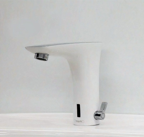 Смеситель Hansgrohe PuraVida 15170400 для раковины, белый, хром фото 2